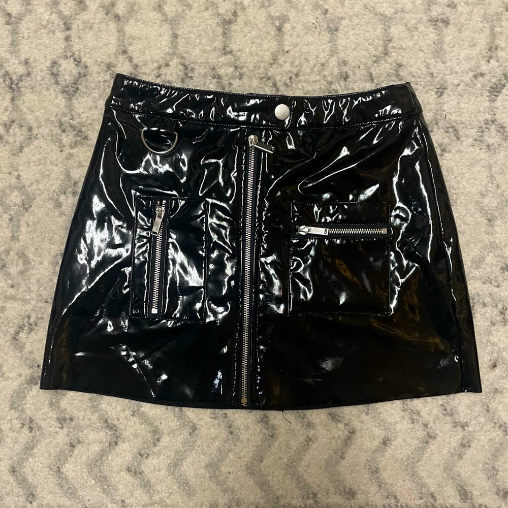 Garage Faux Leather Mini Skirt